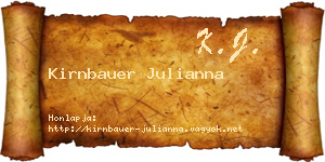 Kirnbauer Julianna névjegykártya